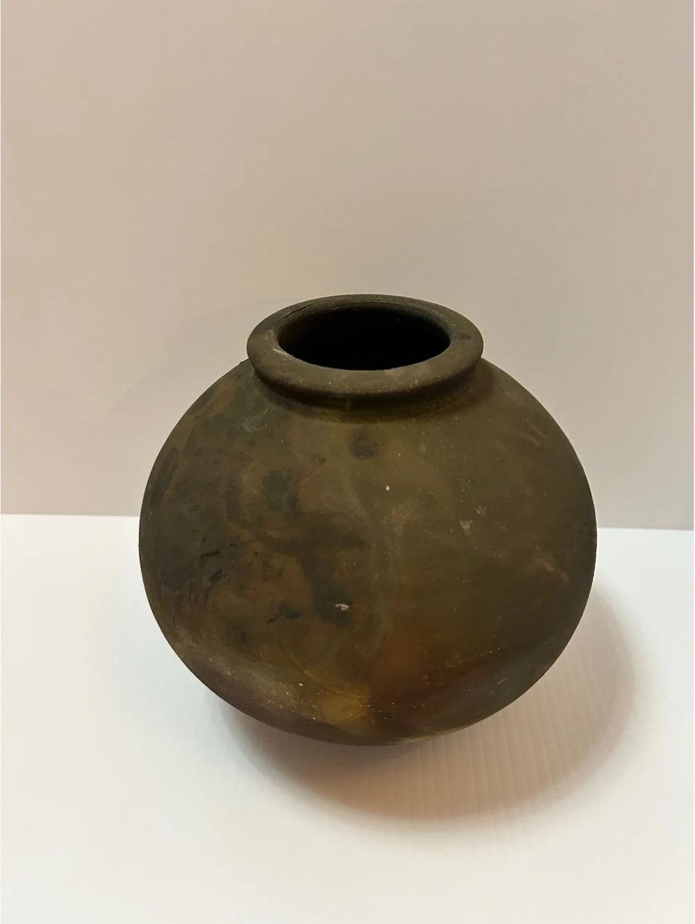 Raku Pottery Vase-Iridescent Swirl